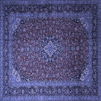 Ahgly Company Indoor Square Medallion Blue Traditional Area Rugs, 4 'квадрат