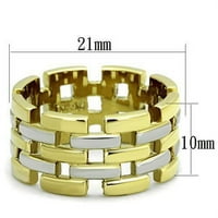 Дамски пръстени двутонен IP златен пръстен от неръждаема стомана без камък TK1705