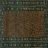 Ahgly Company Machine Wareable Indoor Rectangle Southwestern Turquoise Blue Country Area Rugs, 6 '9'