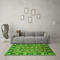 Ahgly Company Indoor Rectangle Oriental Green Industrial Area Rugs, 5 '7'