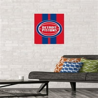 Детройт Пистънс-Плакат С Лого, 14.725 22.375