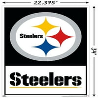 Pittsburgh Steelers - Плакат за стена с лого с бутални щифтове, 22.375 34