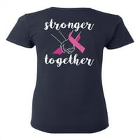 Тениска за информираност за рак на гърдата по-силна тениска за жените за жени