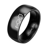 Ханксилин прост титаниев стоманен пръстен за женски пръстен Карикатура Сладък бижута пръстен