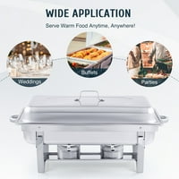 Wilprep 9L 9.5Q Chafer Chafing Dish Suffet Sets сервиране на тигани от неръждаема стомана по -топли