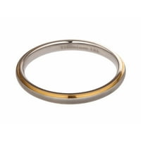 Метали бижута Мъжки женски титанов сватбен пръстен 18k златни ръбове на ръбове комфорт приспособяване на лентата Размер 6