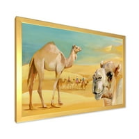 Дизайнарт 'камили в дивата пустиня' къща в рамка Арт Принт
