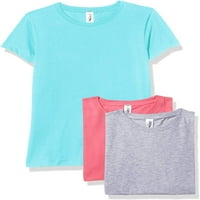 Marky G Apparel Girls 'Crew Leave Crew Neck Solid тениски памук, L, горещо розово Карибски Хедър