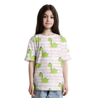 Момчета и момичета ризи за малко дете динозавър кратък ръкав летни върхове деца