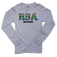 Бокс в Южна Африка - Олимпийски игри - Рио - Флаг Мъжки сива тениска с дълъг ръкав