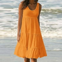 Kizly летни рокли за жени, дамски моден празник лятна солидна цветна партия парти плаж плаж, разчистване