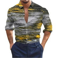 Левмджия тениски с дълъг ръкав за мъже и суичър за големи мъжки клирънс, без позициониране отпечатана дива риза плаж редовна ежедневна