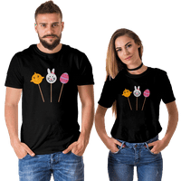 Fnyko великденска тениска за мъже жени деца великденски заешки яйца писмо отпечатано редовно прилепване на небрежен къс ръкав