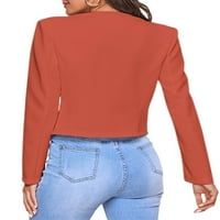Жени солидни цветни блейзери Slim Fit Work Cardigan яке с дълъг ръкав Zipper Office Business Jackets Outwear