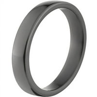 Плосък черен циркониев пръстен с полирано покритие