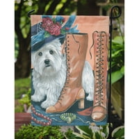 Carolines съкровища ppp3211gf westie in moms closet flag garden size small, многоцветни