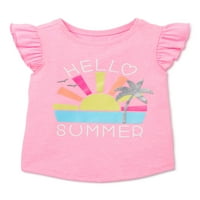 Детска Детска Блуза За Момичета Здравей Лято Графична Тениска