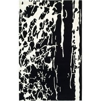 Soho Alura Abstract Wool Area Rug, Black White, 7'6 9'6