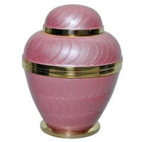 Спокойна перлена розова Кремационна урна-твърда месингова урна за възрастни за човешка пепел - ръчно изработена Погребална