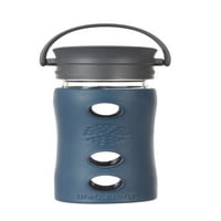 Lifefactory 12oz стъклена чаша за кафе с капачка за кафе и изолационен ръкав - Marine Blue