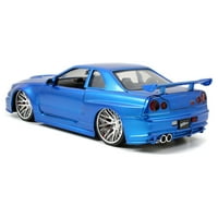 Fast & Furious 1: Nissan Skyline на Брайън GT-R R Die-Cast Car Play Arelucles, Blue