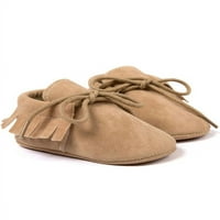 Lavaport новородено момченце момиче Мокасини обувки ресни меки подложени неплъзгащи се обувки за креватче Pu Suede Leather First