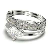 Ослепителен минималистичен 2. Карат круша рязане на достъпни пръстени, годежен пръстен на Diamond Moissanite, уникален сватбен