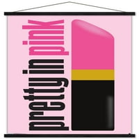 Доста в розово - лого стенен плакат с дървена магнитна рамка, 22.375 34