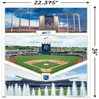 Канзас Сити Роялс-Стенен Плакат На Стадион Кауфман, 22.375 34