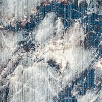 Monray Kristen Geometric Polyester Area Rug, Blue Ivory, 7 '7' квадрат