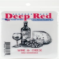 Deep Red Cling Stamp 3 x4 -вино и сирене