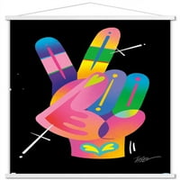 Джейсън Нейлър - Плакат за ръчна стена на мира с магнитна рамка, 22.375 34