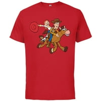 Тениска на бандата на Disney Pixar Toy Story Woody's Roundup-тениска с къс ръкав за възрастни-персонализирано-червено