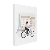 Ступел дома декор колекция Айфеловата кула сцена Париж мъж в барета езда си под наем опъната платно стена изкуство, 1. 20