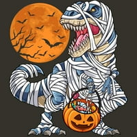 Dinosaur T -re Mummy Halloween Juniors Argoal Grey Graphic Tee - Дизайн от хора l