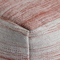 Caledonia 20 20 20 Red & Ivory Pouf