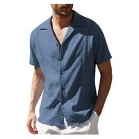 fvwitlyh ризи за компресия с дълъг ръкав за мъже мъжки копче с къс ръкав надолу памучен кариран ежедневна риза с джоб
