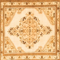 Ahgly Company Indoor Rectangle Medallion Orange Traditional Area Rugs, 8 '12'