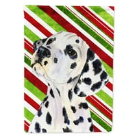 Съкровищата на Caroline SS4561-Flag-Parent Dalmatian Candy Cane Holiday Christmas Flag, Multicolor